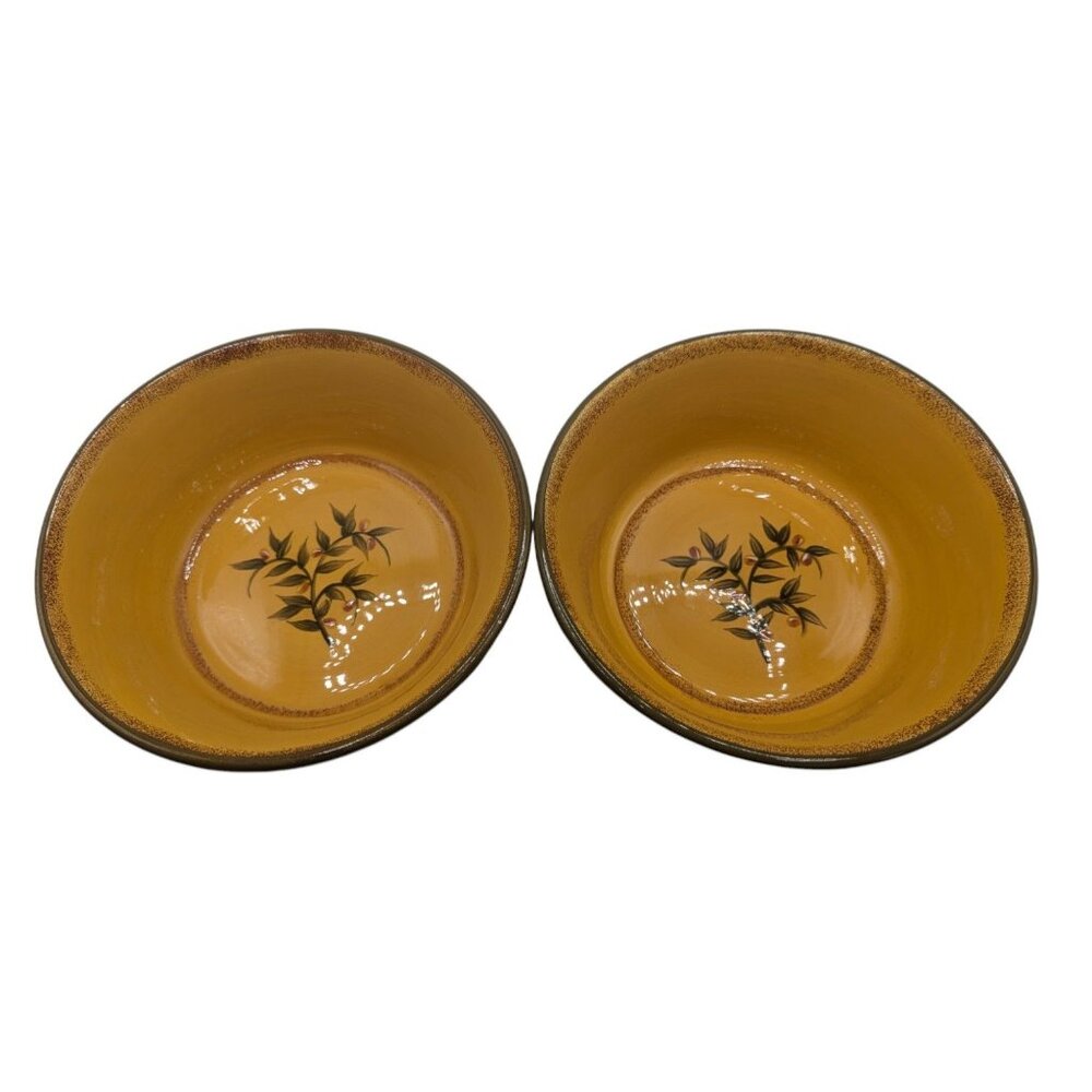 Set Of 2 Vintage Hand-Painted Casa Christina Ceramic Bowls With Floral Interior - Picture 10 of 15